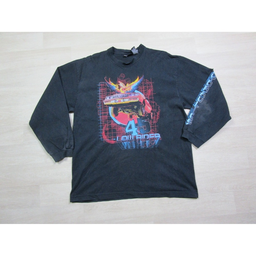 Vintage Lowrider Shirt (L) Men's Y2k Longsleeve Hydraulics "45" Buick Regal